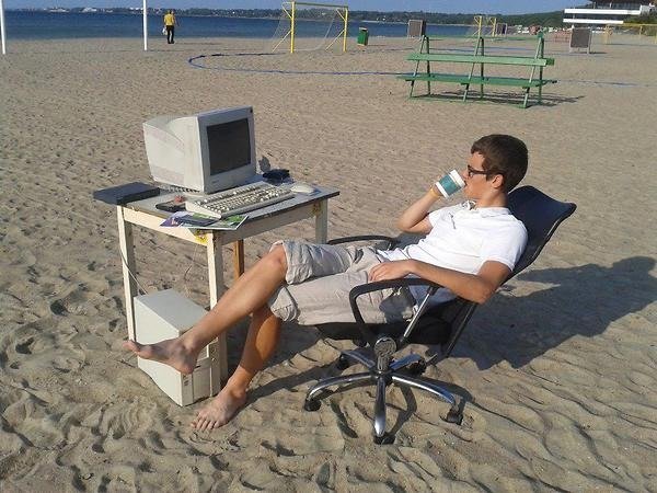 Trading in spiaggia